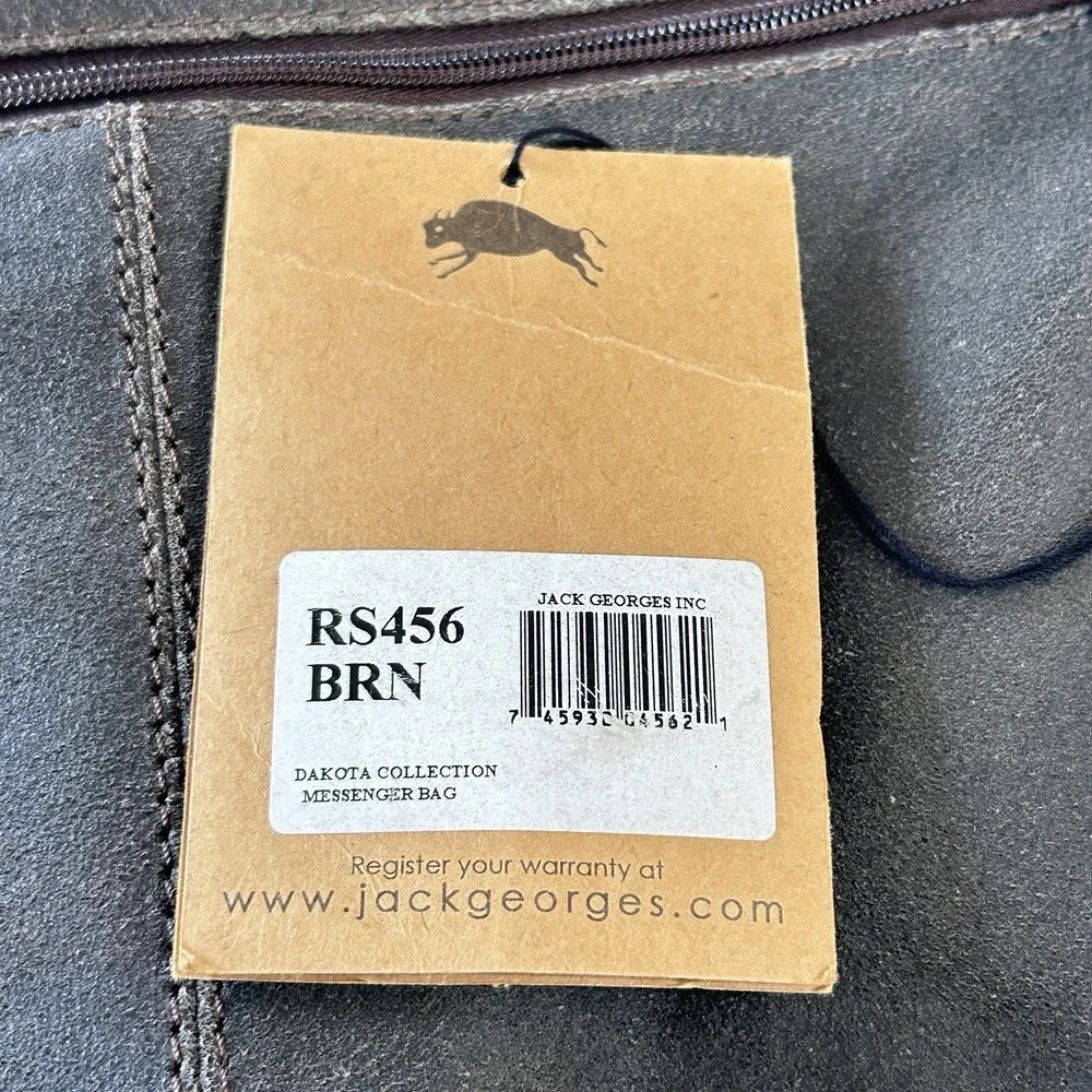 Jack‎ Georges Voyager Dakota Messenger Bag Leather Office Commute Academia NWT